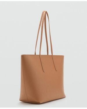 Mango Double Handle Shopper Bag - Brown