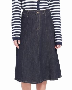 Elle Collection Denim Midi Skirt - Blue