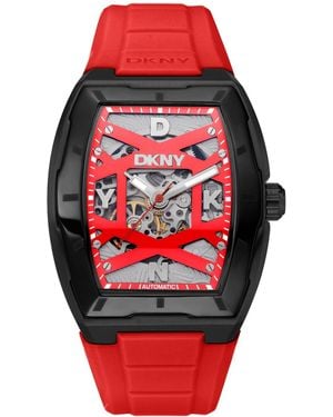 DKNY Urban Automatic Silicone Strap Watch - Red