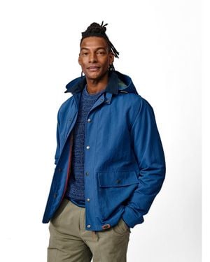 aubi Eastwood Long Sleeve Hooded Rain Coat - Blue