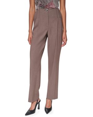 DKNY Pleated Straight-leg High-waisted Pants - Multicolor
