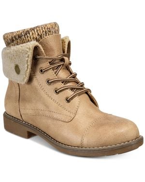 White Mountain Duena Lace-up Hiker Booties - Natural