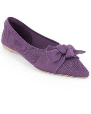Tahari Montserrat Knit Slip-on Flats - Purple