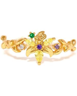 Girls Crew Disney Tangled Sundrop Flower Plated Crystal Rings - Metallic