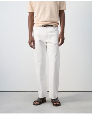 Mango Cotton Relaxed Fit Jeans - White