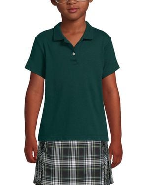 Lands' End Girls Short Sleeve Feminine Fit Interlock Polo Shirt - Green