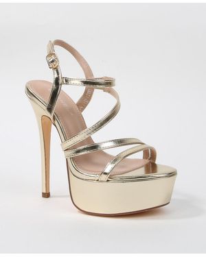 BERNESS Galia Strappy Platform Stiletto Heels - Natural