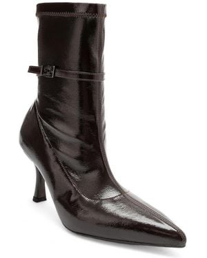 Prologue Shoes Andora Faux Suede Stiletto Pointed-toe Ankle Boots - Black
