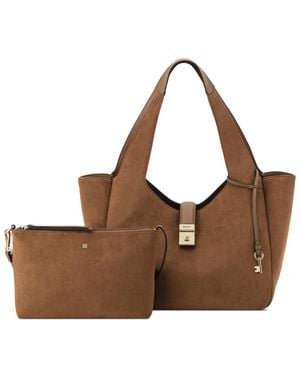 Nine West Monette 2 In 1 Extra-large Tote Handbag - Brown