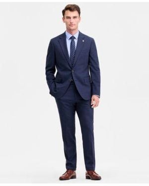 Ted Baker Ted By Modern Fit Blue Sharkskin Wool Blend Suit Separates