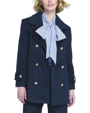 Elle Collection Melton Peacoat Coat - Blue