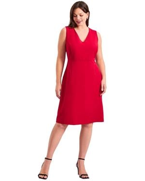 Avenue Plus Size Cool Hand Sleeveless Dress - Red