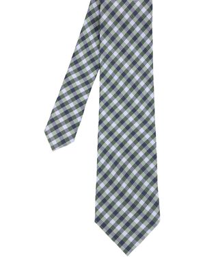 Ben Sherman Plaid Silk Tie - Gray