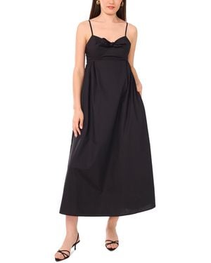 1.STATE Bow Front Sleeveless Cotton Midi Dress - Black
