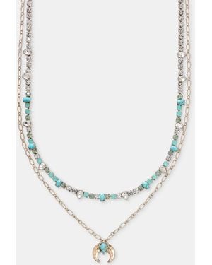 Lonna & Lilly Mixed Stone Layered Pendant Necklace - Natural