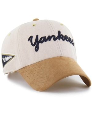 '47 Stoney Clover Lane X Natural/tan New York Yankees Script Charm Clean Up Adjustable Hat - White