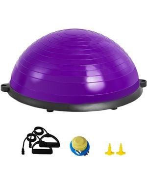 Vevor 23" Half Exercise Ball Sneaker Yoga Balance Stability Ball Resistance Band - Purple
