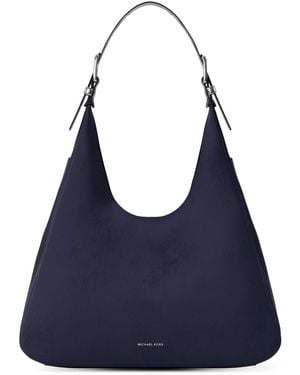 Michael Kors Nolita Large Nubuck Hobo Shoulder Bag - Blue
