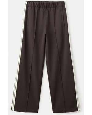 Mango Contrast Stripe Straight Pants - Black