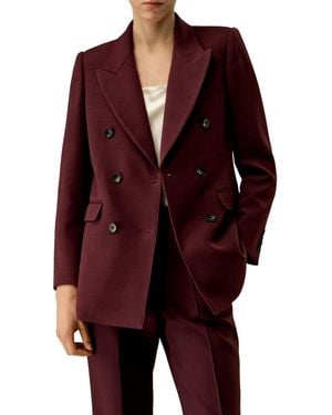 LILYSILK Double Breasted Lapel Blazer - Red