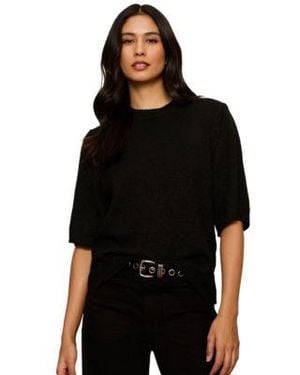Sanctuary Perfect Sequin Crewneck Short Sleeve Sweater - Black