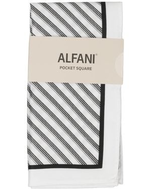 Alfani Borel Striped Pocket Square - Gray