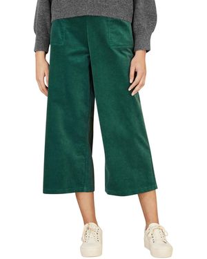 Yumi' Cord Cropped Wide Leg Pants - Green