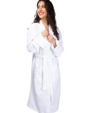Cariloha Waffle Knit Bath Robe | Tahitian Breeze | - White