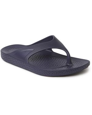 Dearfoams Ecocozy Sustainable Comfort Flip Flop Thong Sandal - Blue