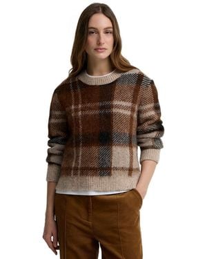 Barbour Glendyn Tartan Alpaca-blend Crewneck Sweater - Brown