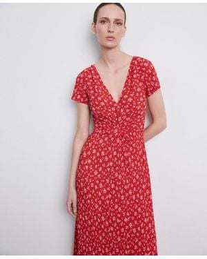 Mango Printed Midi-dress - Red