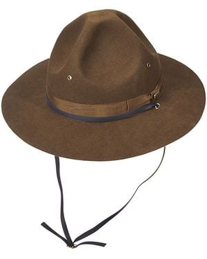 Scala Wool Felt Campaign Hat - Brown