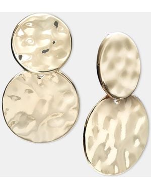 Style & Co. Sculptural Disc Clip-on Double Drop Earrings - Metallic