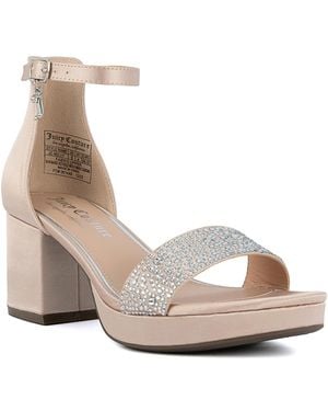 Juicy Couture Nelly Ankle Strap Open Toe Block Heel - Pink