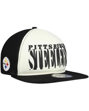 KTZ Cream/black Pittsburgh Steelers Cutout A-frame 9fifty Snapback Hat - White