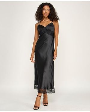 Emerald Sundae V-neck Lace Slip Dress - Black