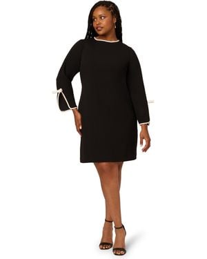Adrianna Papell Plus Size 3/4-sleeve Crewneck Dress - Black