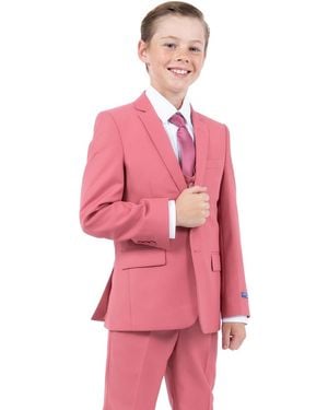 Perry Ellis Little Boys 5 Piece Pastel Suit Set - Pink