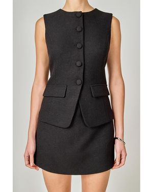 Endless Rose Vest Skort Romper - Black