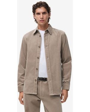 Mango Corduroy Cotton Overshirt - Natural