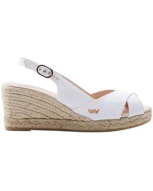 VISCATA Llansa Limited Edition Canvas Espadrille Sandal Wedges - White