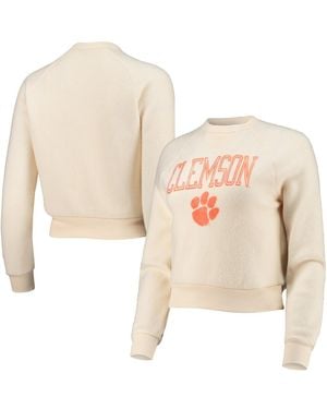 Alternative Apparel Distressed Clemson Tigers Eco-teddy Baby Champ Tri-blend Sweatshirt - Natural