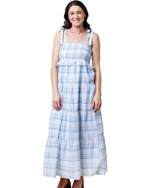 Hope & Henry Smocked Tiered Dress - Blue