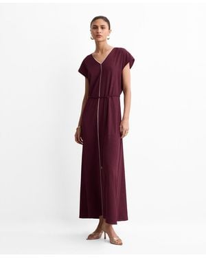 Mango Belt Detail Dress - Red