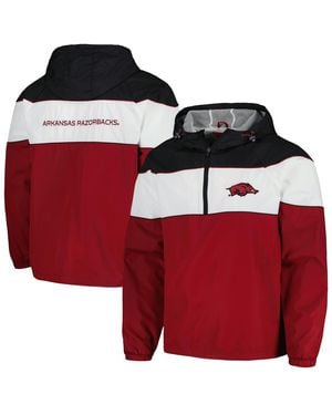 G-III 4Her by Carl Banks Arkansas Razorbacks Center Line Half-zip Raglan Hoodie Jacket - Red