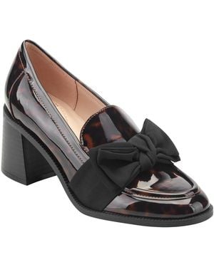 Bandolino Korrar Bow Stacked Block Heel Loafers - Black
