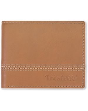 Timberland Cloudy Leather Billfold Wallet - Brown