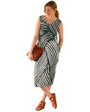 Celtic & Co. Slub Jersey S/l Midi Dress - Multicolor