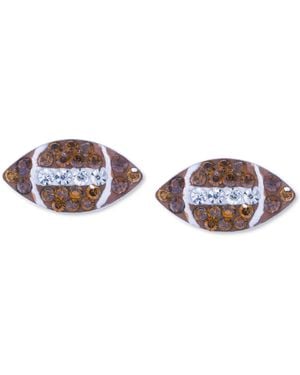 Macy's Crystal Pave Football Inspired Stud Earrings - Brown