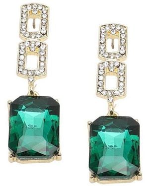 SOH Embellished Drop Earrings - White